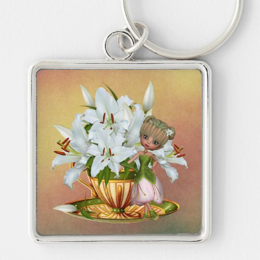 Sleutelhanger witte lilies (Voorkant)