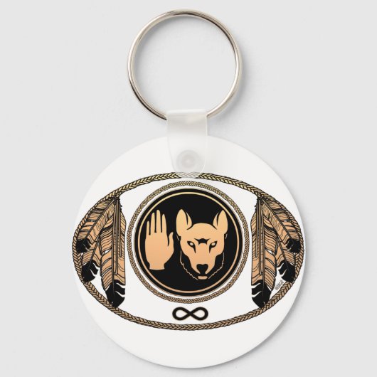 Sleutelhanger Wolf Native Art Metis Gifts (Voorkant)