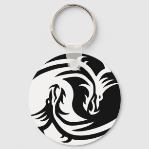 Sleutelhanger Yin Yang Dragons Button
