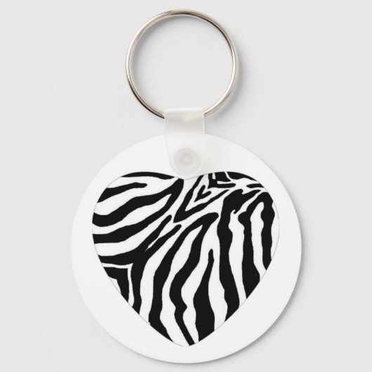 Sleutelhanger Zebra Print Heart (Voorkant)