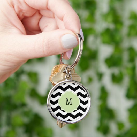 Sleutelhanger zwart-wit Chevron Pattern (Hand)
