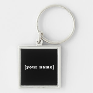 Sleutelhanger zwart wit met jouw naam