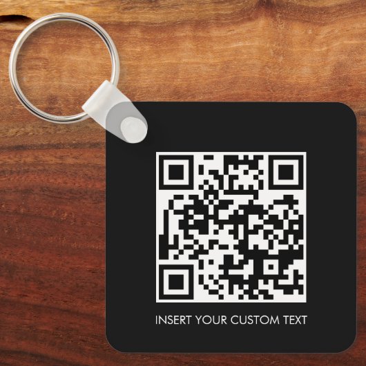 Sleutelhangers Aangepaste QR-code Modern Zwart Des (Voorkant)