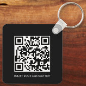 Sleutelhangers Aangepaste QR-code Modern Zwart Des (Achterkant)