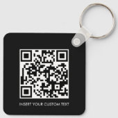 Sleutelhangers Aangepaste QR-code Modern Zwart Des (Achterkant)