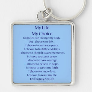 Sleutelhangers met gedicht over diabetes ondersteu