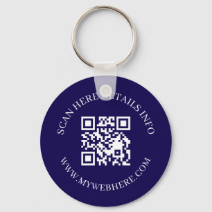 Sleutelhangers met Navy Blue QR-code tekst zakelij