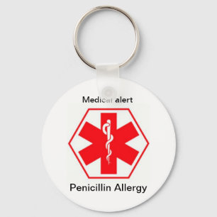 Sleutelhangers voor medische allergie (aanpasbaar)
