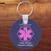 Sleutelhangers voor persoonlijk medisch allergie (Voorkant)