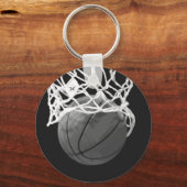 Sleutelhangers voor zwart-wit Basketball (Voorkant)