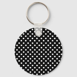 Sleutelkoord & hanger met zwarte en witte stippen sleutelhanger