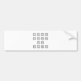 Sleutelnummers van de braille-computer bumpersticker