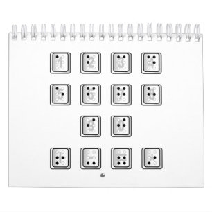 Sleutelnummers van de braille-computer kalender