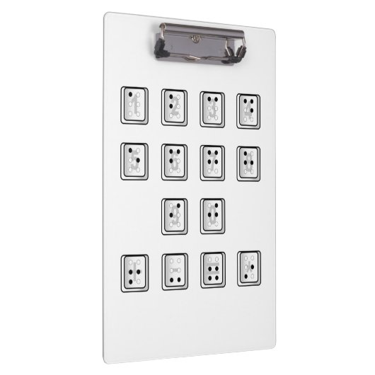 Sleutelnummers van de braille-computer klembord (Rechts)