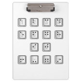 Sleutelnummers van de braille-computer klembord (Voorkant)