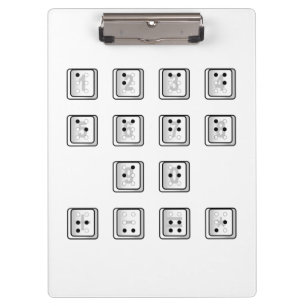Sleutelnummers van de braille-computer klembord