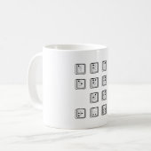 Sleutelnummers van de braille-computer koffiemok (Voorkant links)