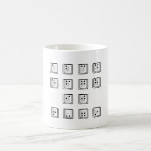 Sleutelnummers van de braille-computer koffiemok