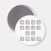 Sleutelnummers van de braille-computer magneet (Voorkant / Achterkant)