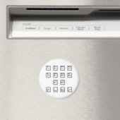 Sleutelnummers van de braille-computer magneet (Insitu (Vaatwasser))