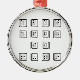 Sleutelnummers van de braille-computer metalen ornament