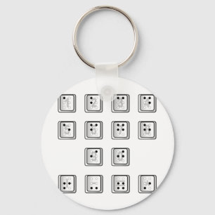 Sleutelnummers van de braille-computer sleutelhanger