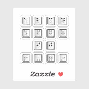 Sleutelnummers van de braille-computer sticker