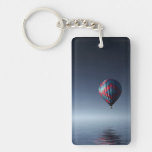 Sleutelring Met Heteluchtballon Onder De Sterrenhe Sleutelhanger