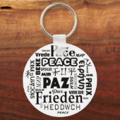 Sleutelring met meertalige vredesontwerpen sleutelhanger (Voorkant)