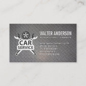 Sleutels en band | Auto Service Logo | Metaal Visitekaartje (Voorkant)