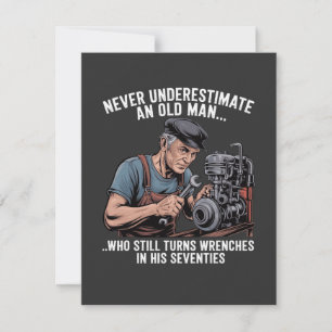 Sleutels in de zeventig, grappige mechanicus citaa kaart