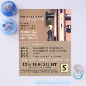 Sleutels in deur, slotenmaker reclamefolder flyer (Enkel)