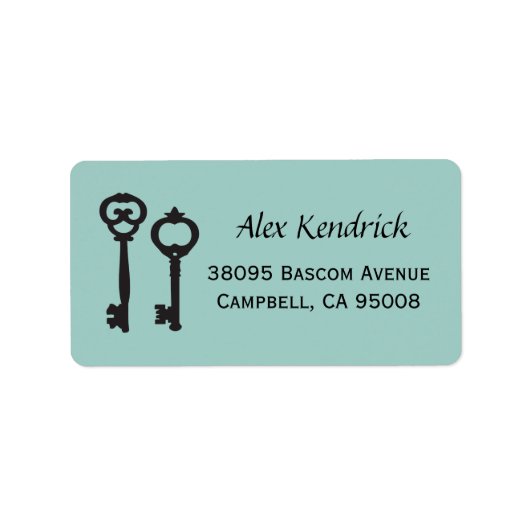 sleutels labels - Mint Blue (Voorkant)