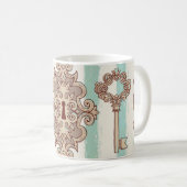 sleutels, sloten: vrij handpatroon. koffiemok (Voorkant rechts)