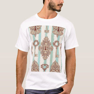 sleutels, sloten: vrij handpatroon. t-shirt