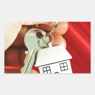 Sleutels voor een nieuw huis! rechthoekige sticker