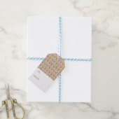 Sleuven en koffie-patroon cadeaulabel (Met Touw)