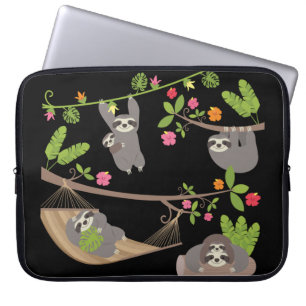 Sleuven op zwarte achtergrond laptop sleeve