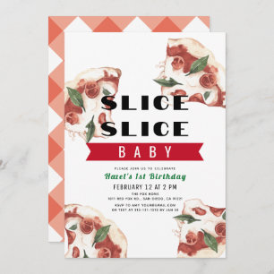 Slice Baby Pizza 1e verjaardag Kaart