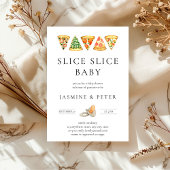 Slice Baby Pizza Baby shower Invitation