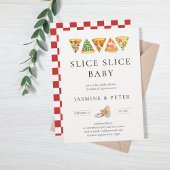 Slice Baby Pizza Baby shower Invitation