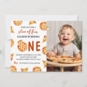 Slice Baby Pizza Birthday Photo Invitation (Devant)