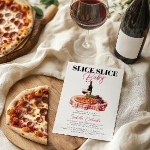 Slice Baby Pizza Party Baby shower Kaart