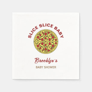 Slice Baby shower Genderneutraal Fun Pizza Servet