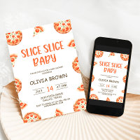 Slice Baby shower Invitation Pizza Douche