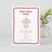 Slice Baby shower Pizza Neutral Bodysuit Kaart (Staand voorkant)