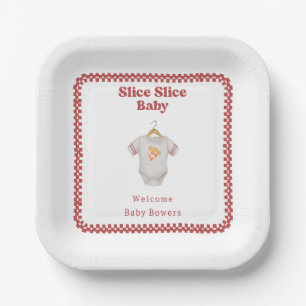 Slice Baby shower Pizza Neutral Bodysuit Papieren Bordje