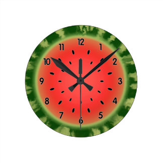 Slice de Groene Striped Watermelon Ronde Klok