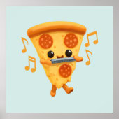 Slice Het spelen van een Harmonica Schattige Poster (Voorkant)