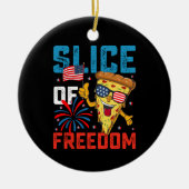 Slice of Freedom 4th juli Pizza USA vlag Zonnebril Keramisch Ornament (Voorkant)